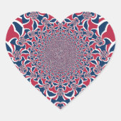 Draaiende Kaleidoscoop Art Print Hart Sticker (Voorkant)