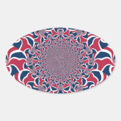 Draaiende Kaleidoscoop Art Print Ovale Sticker (Voorkant)