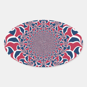 Draaiende Kaleidoscoop Art Print Ovale Sticker