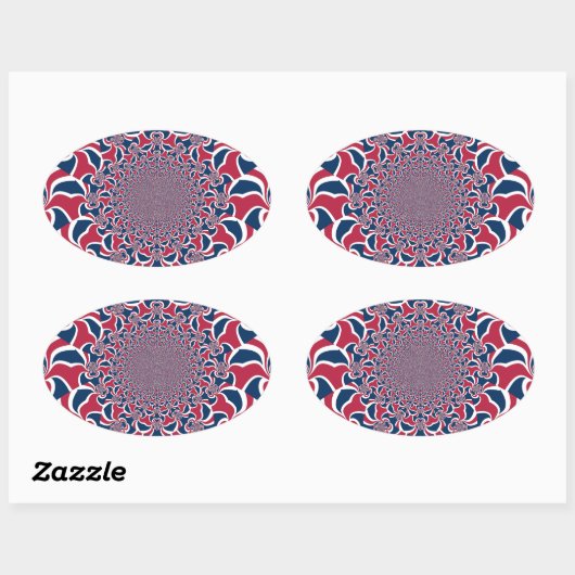 Draaiende Kaleidoscoop Art Print Ovale Sticker (Vel)