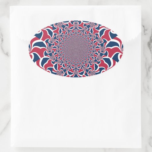 Draaiende Kaleidoscoop Art Print Ovale Sticker (Tas)