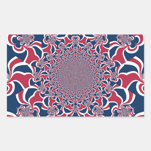 Draaiende Kaleidoscoop Art Print Rechthoekige Sticker (Voorkant)