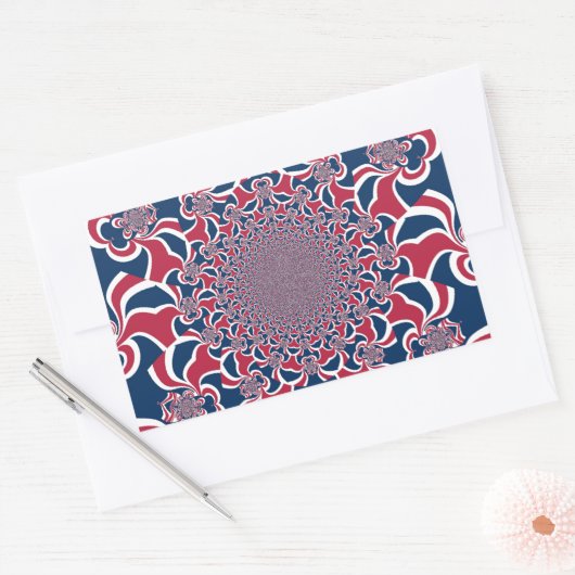 Draaiende Kaleidoscoop Art Print Rechthoekige Sticker (Envelop)