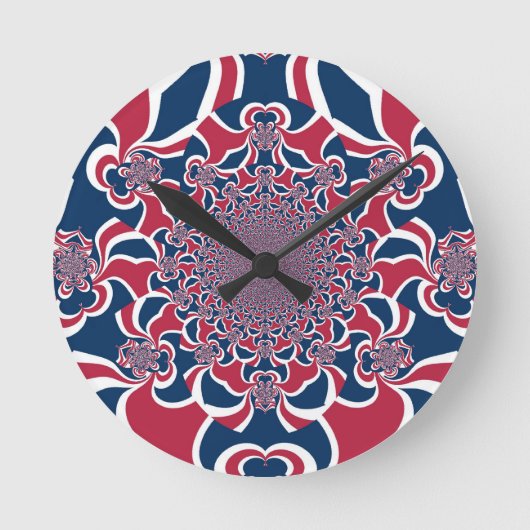 Draaiende Kaleidoscoop Art Print Ronde Klok (Voorkant)