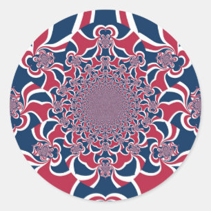 Draaiende Kaleidoscoop Art Print Ronde Sticker