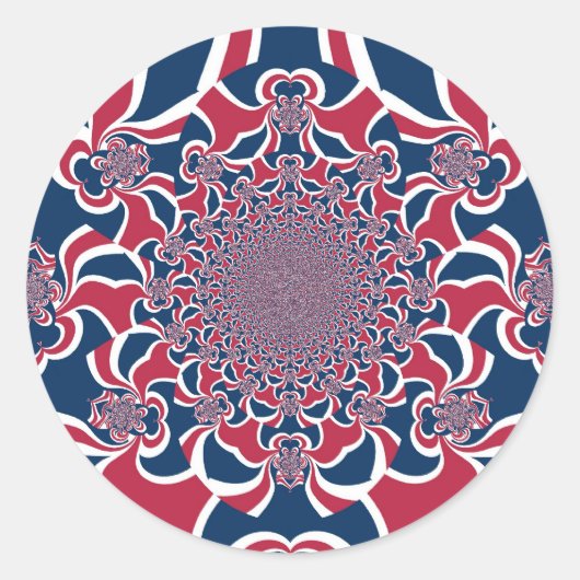 Draaiende Kaleidoscoop Art Print Ronde Sticker (Voorkant)