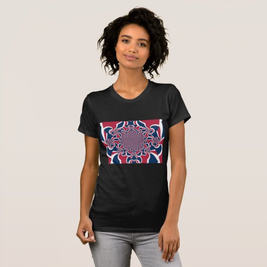 Draaiende Kaleidoscoop Art Print T-shirt (Voorkant volledig)