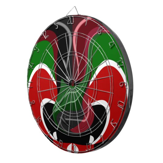 Draaiende Keniaanse vlag: een moderne motieven kun Dartbord (Voorkant Rechts)