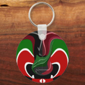 Draaiende Keniaanse vlag: een moderne motieven kun Sleutelhanger (Voorkant)