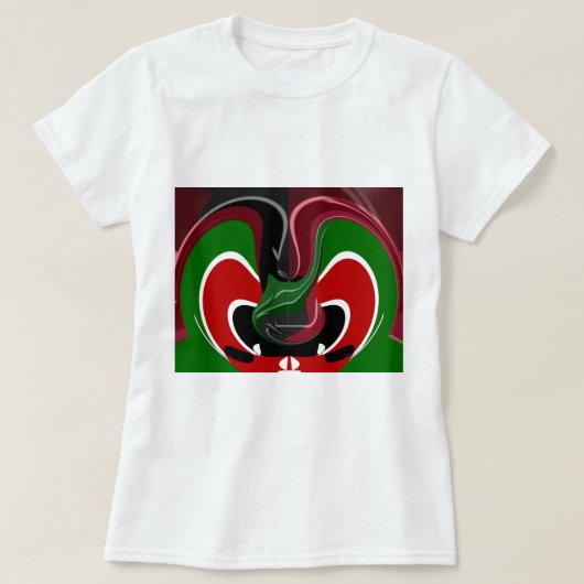 Draaiende Keniaanse vlag: een moderne motieven kun T-shirt (Design voorkant)