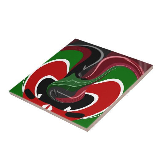 Draaiende Keniaanse vlag: een moderne motieven kun Tegeltje (Zijkant)
