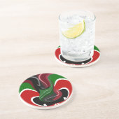 Draaiende Keniaanse vlag: een moderne motieven kun Zandsteen Onderzetter (Zijkant)