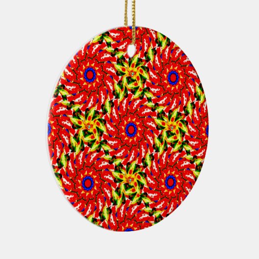 ~ Draaiende kerststerren Fractal ~ Keramisch Ornament (Rechts)