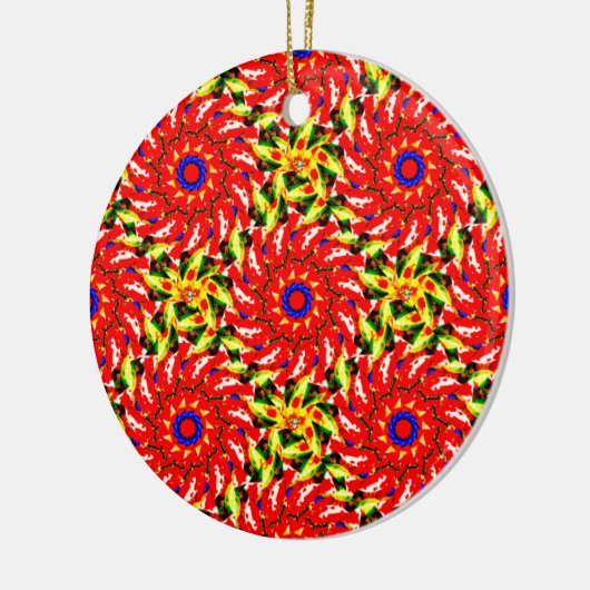 ~ Draaiende kerststerren Fractal ~ Keramisch Ornament (Links)