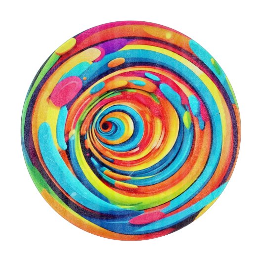 Draaiende Kleuren in Psychedelische Tunnel Snijplank (Voorkant)