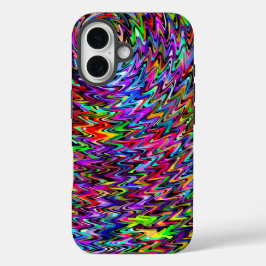 Draaiende kleuren Zigzag Patroon iPhone 16 Hoesje