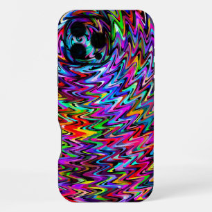 Draaiende kleuren Zigzag Patroon iPhone 16 Pro Max Hoesje