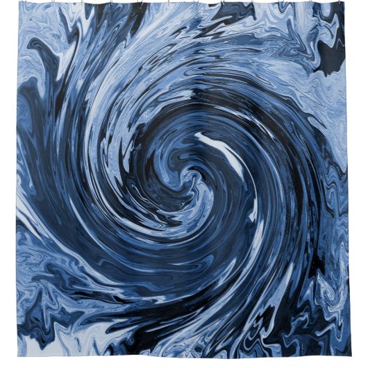 Draaiende krullende golf... douchegordijn (Voorkant)