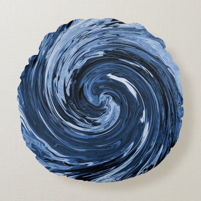 Draaiende krullende golf... rond kussen (Voorkant)