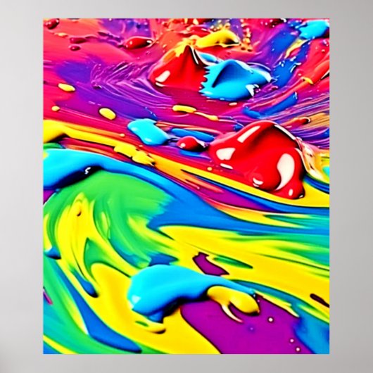 Draaiende Levenskleurige Schilderkunst Poster (Voorkant)