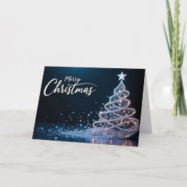 Draaiende Lichten – Kerstmis Elegantie Bedankkaart