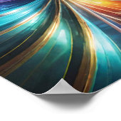 Draaiende linten van levendige kleuren poster (Hoek)