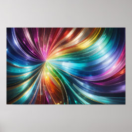 Draaiende linten van levendige kleuren poster