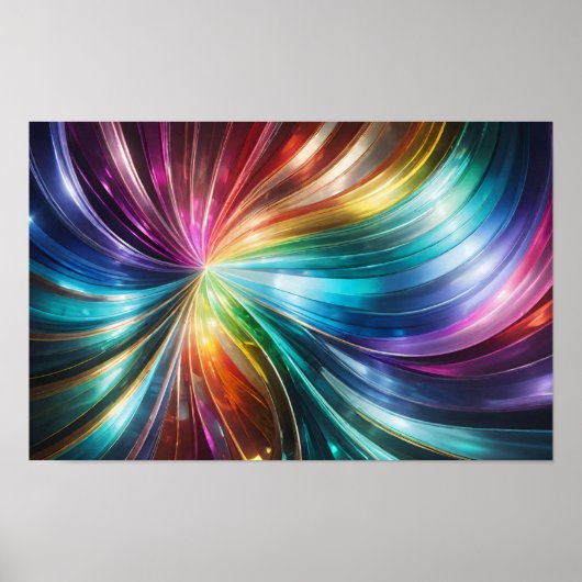 Draaiende linten van levendige kleuren poster (Voorkant)