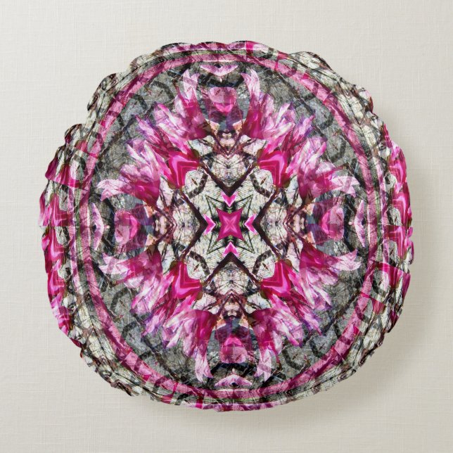 Draaiende Magnolia's...... Rond Kussen (Voorkant)