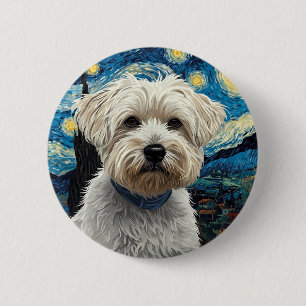 Draaiende Nachtelijke Hemelschildering–Geïnspireer Ronde Button 5,7 Cm