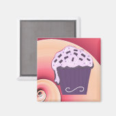 Draaiende Paarse Cupcake Magneet (Voorkant / Achterkant)