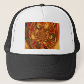 Draaiende patroontinten van Sinaasappel, bruin en  Trucker Pet (Voorkant)