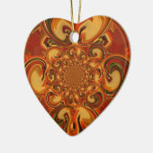 Draaiende patroontinten van Sinaasappel, bruin, gr Keramisch Ornament (Links)