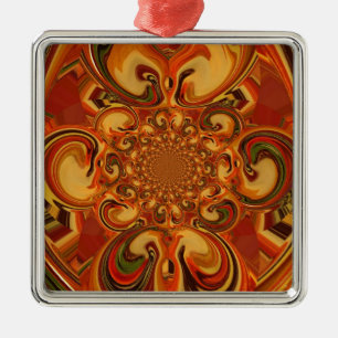 Draaiende patroontinten van Sinaasappel, bruin, gr Metalen Ornament