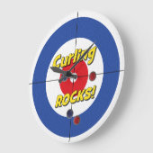 "Draaiende ROCKS!" Curler's klok - (blauw) (Hoek)