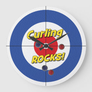 "Draaiende ROCKS!" Curler's klok - (blauw)