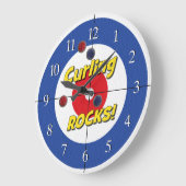 "Draaiende ROCKS!" Curler's klok - (blauw) (Hoek)