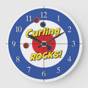 "Draaiende ROCKS!" Curler's klok - (blauw)