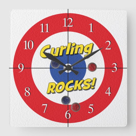 "Draaiende ROCKS!" Curler's klok - (rood) (Voorkant)