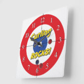 "Draaiende ROCKS!" Curler's klok - (rood) (Hoek)