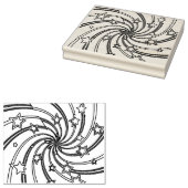 Draaiende sterren geometrisch patroon rubberen ste rubberstempel (Gestempeld)