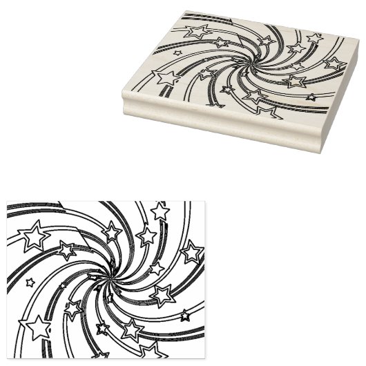 Draaiende sterren geometrisch patroon rubberen ste rubberstempel (Gestempeld)