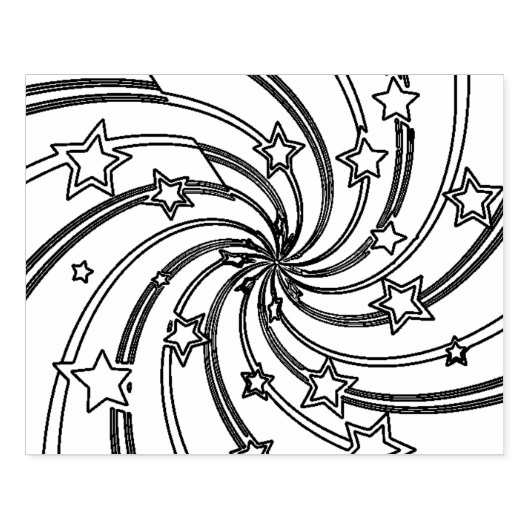 Draaiende sterren geometrisch patroon rubberen ste rubberstempel (Afrduk)