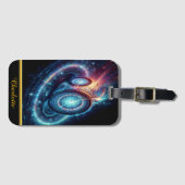 Draaiende sterrenstelsels en gloeiende sterren bagagelabel (Voorkant (horizontaal))