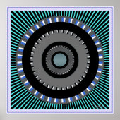 Draaiende tandwielen Optische verlichting Poster (Voorkant)