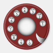 Draaiende telefoonwijzerplaat (rood) magneet (Voorkant)