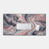 Draaiende tinten roze, grijs en wit bureaumat (Keyboard & Muis)