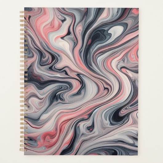 Draaiende tinten roze, grijs en wit planner (Voorkant)