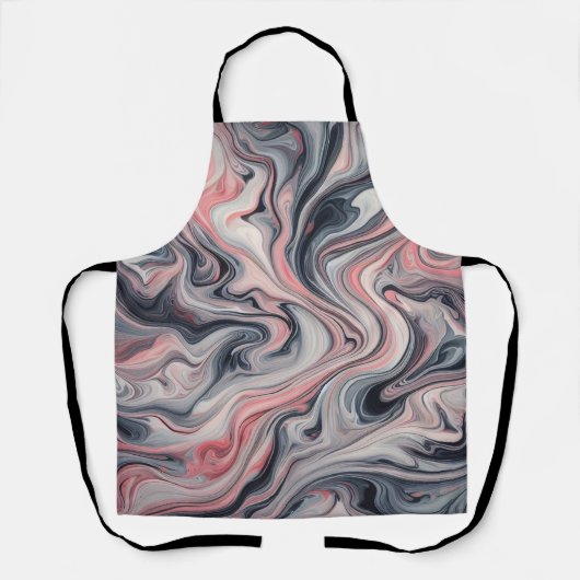 Draaiende tinten roze, grijs en wit schort (Voorkant)