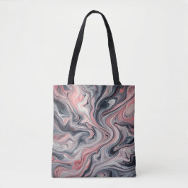 Draaiende tinten roze, grijs en wit tote bag